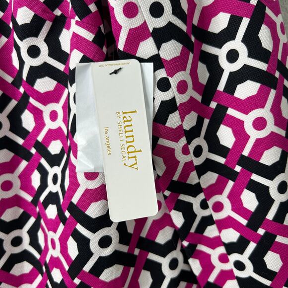 Laundry by Shelli Segal Geometric Longline Jacket Women’s 10 Fuchsia NWT - Picture 4 of 8